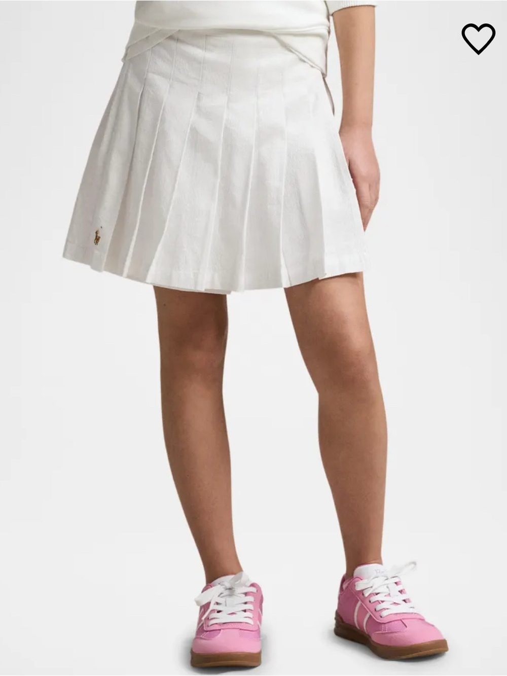 Polo Ralph Lauren Girls' Pleated White Seersucker Skort. Size 14. NWT NEW